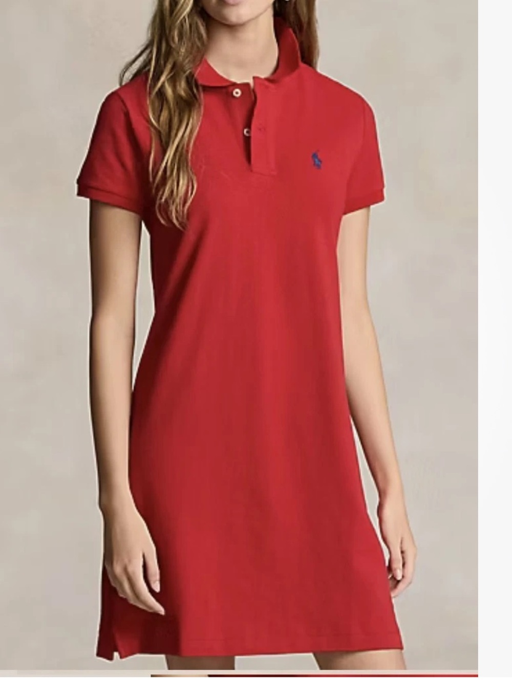Ralph Lauren Sport Women's Polo  Red Shirt Dress Size Large Pony  Short Sleeve